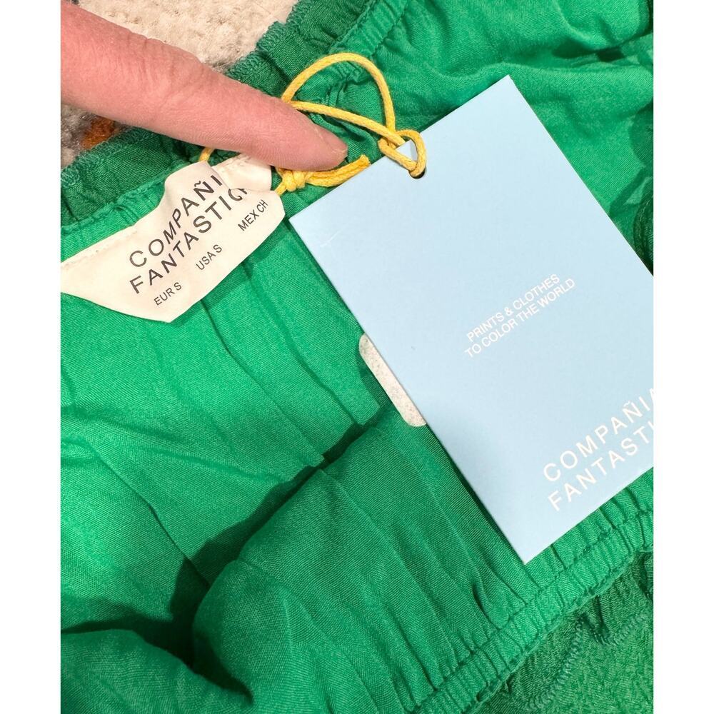 NWT Compania Fantastica Green Tie-Waist Spaghetti Strap Maxi Dress Size S - Picture 5 of 6